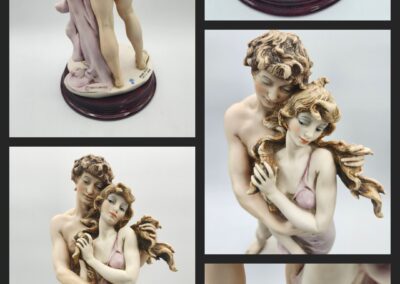 Romantic couple statue in various angles.