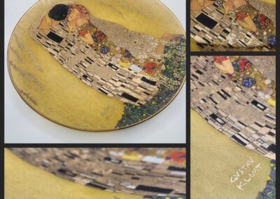 Decorative plate with intricate artistic design.