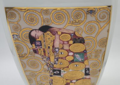 Decorative vase with intricate artwork design.