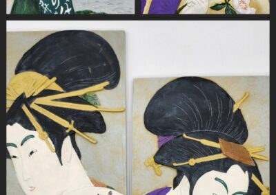 Japanese art portraits of elegant women.