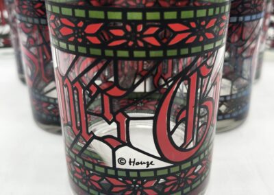 Decorative glass with stained glass pattern.