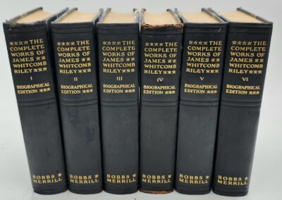 Six volumes of James Whitcomb Riley's works.