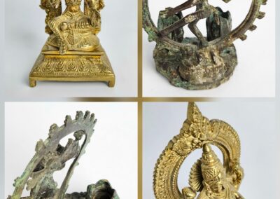 Hindu deity statues in brass and bronze.