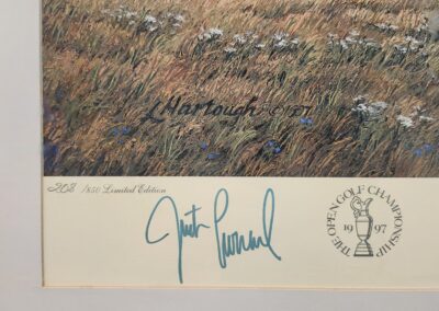 Signed golf course artwork with championship logo.