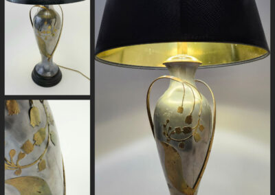 Vintage ceramic vase table lamp with black shade