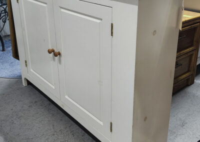 White wooden two-door cabinet