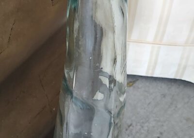 Tall clear textured glass floor vase