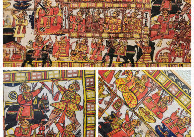 Colorful Indian folk painting showing royal procession