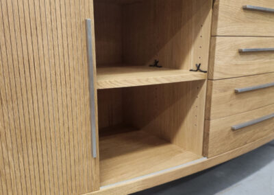 Mid-century oak sideboard with open shelves