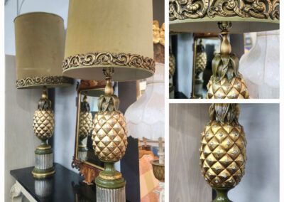 Pair of vintage gold pineapple table lamps