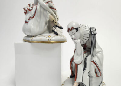 Two porcelain Pierrot clown figurines