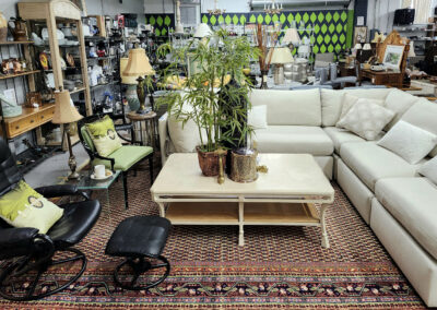 Living room furniture display in store
