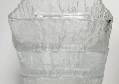 Clear textured square glass vase